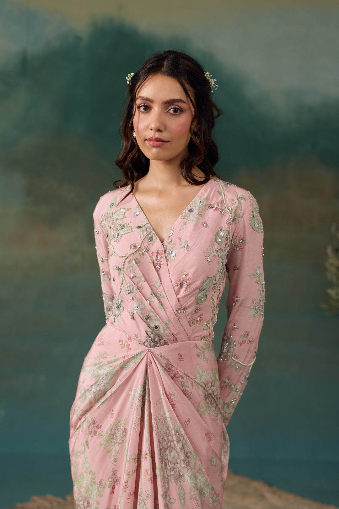 Blush Pink Draped Dress