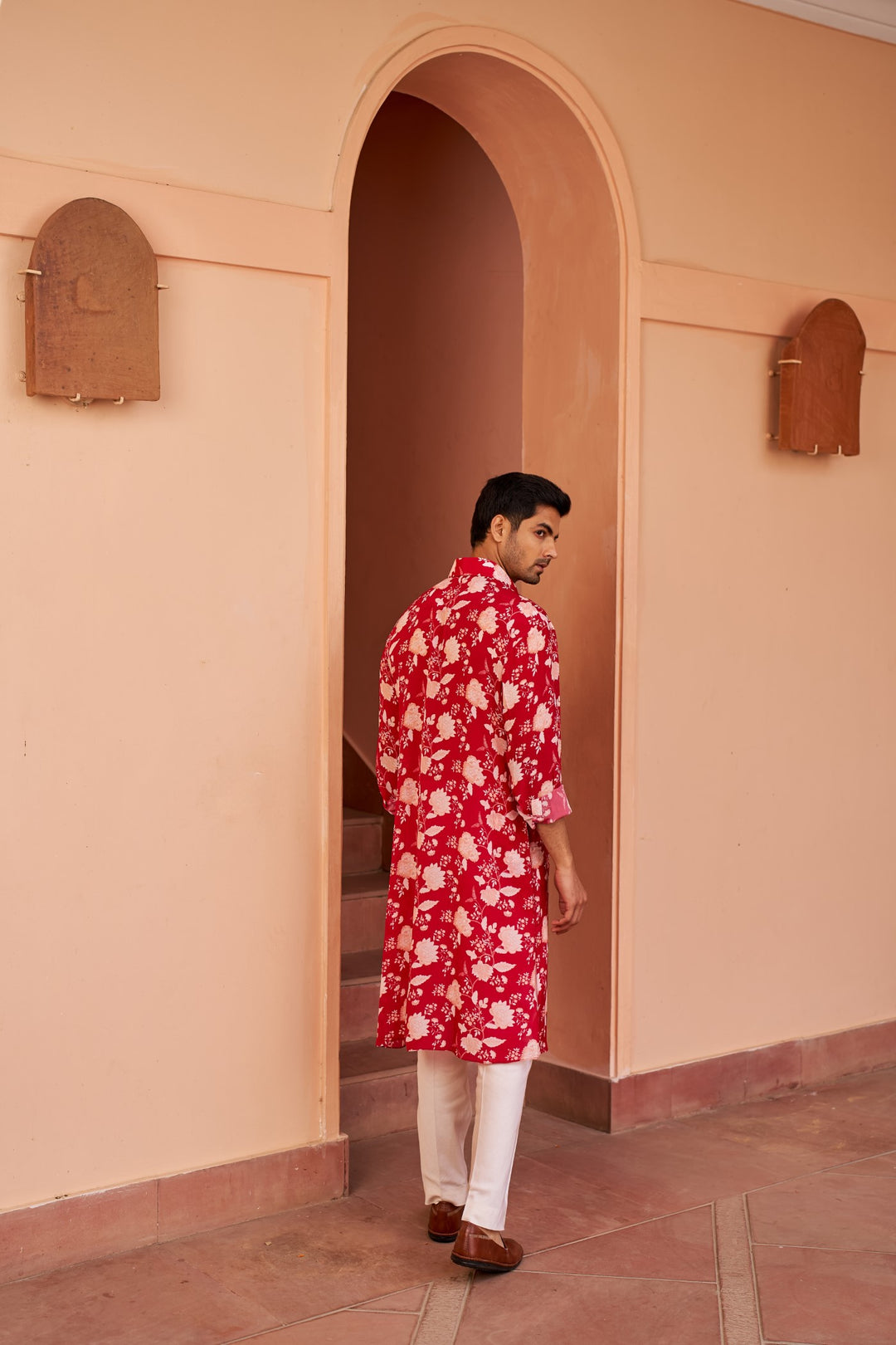 Red Printed Kurta Set