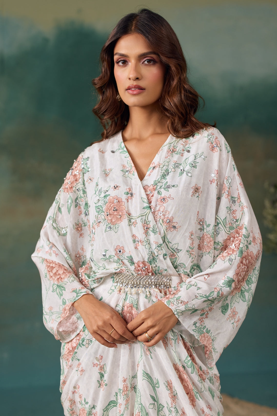 Pearl Roselle Draped Kaftan Dress