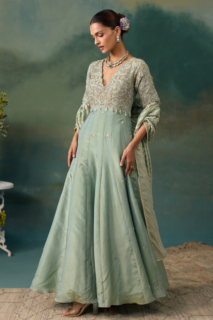 Sage Green Anarkali Set