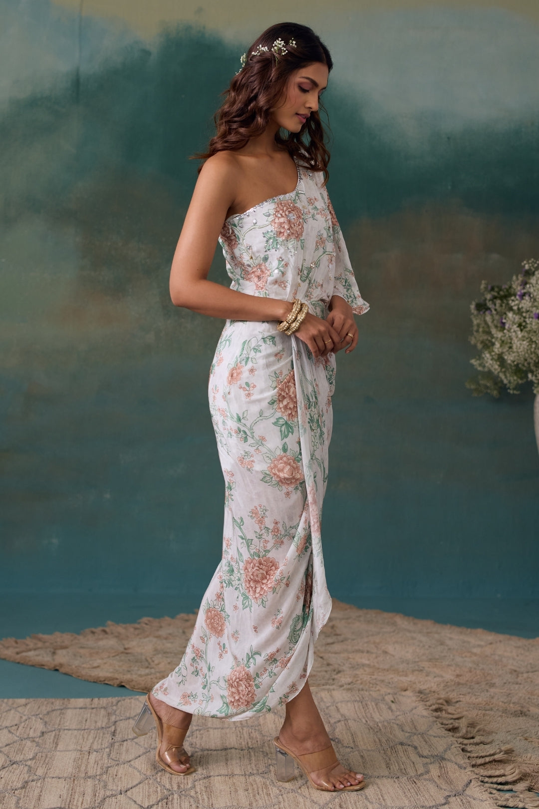 Pearl Roselle One shoulder Dress