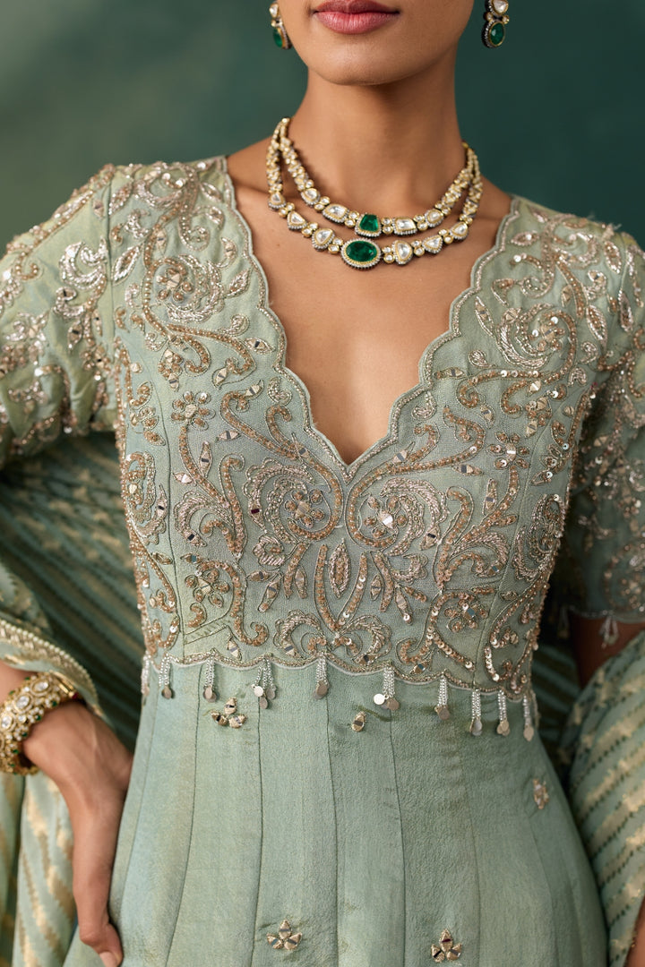 Sage Green Anarkali Set