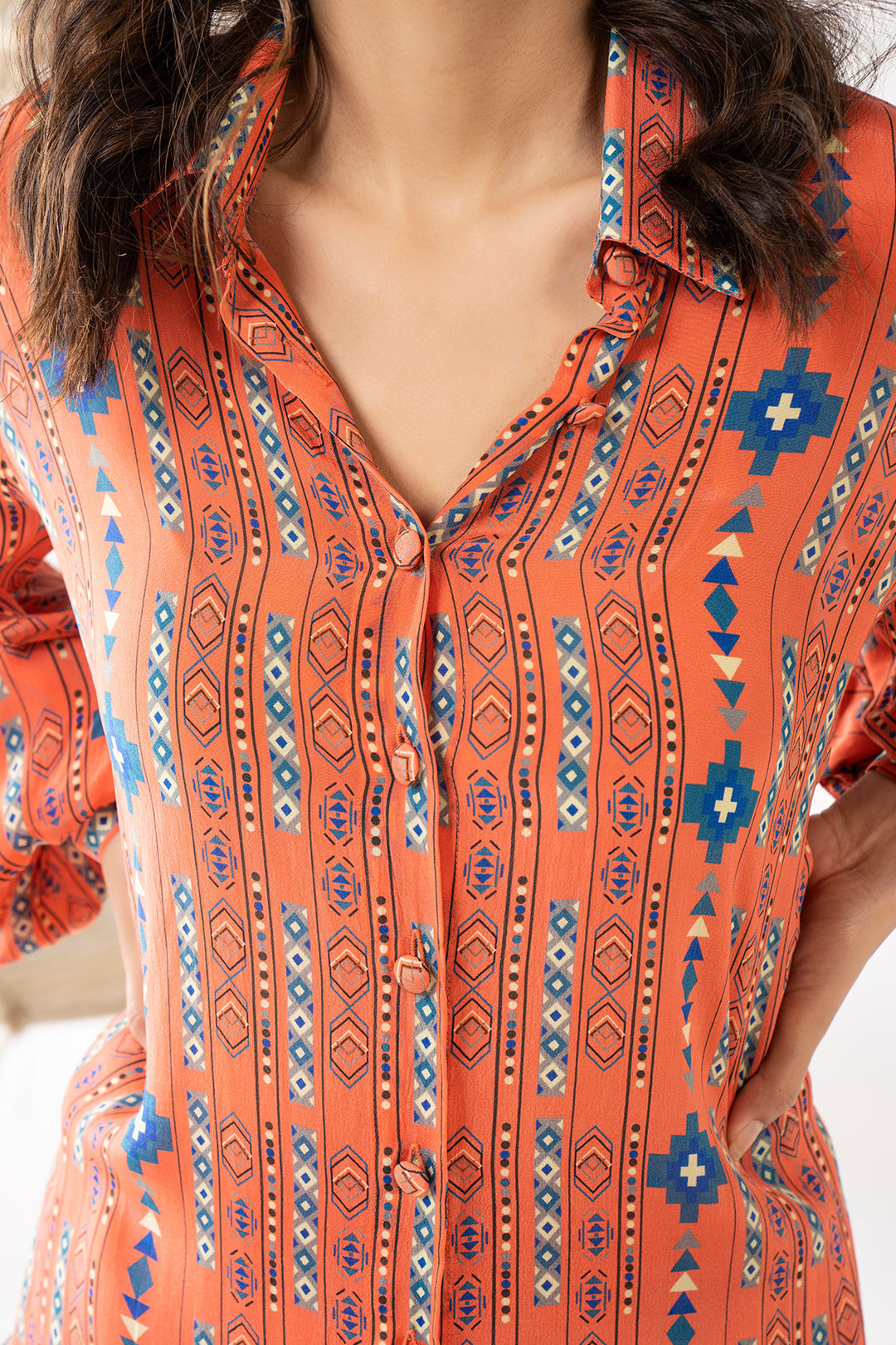 Orange Printed Co-ord Set