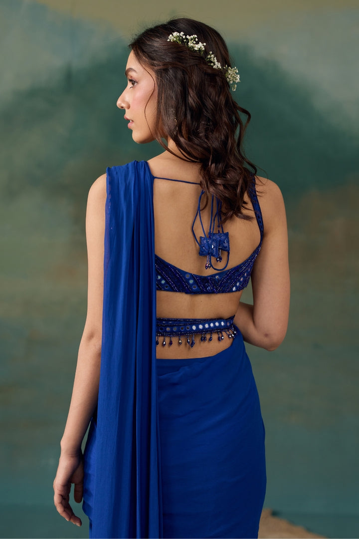 Royal Blue Saree Set