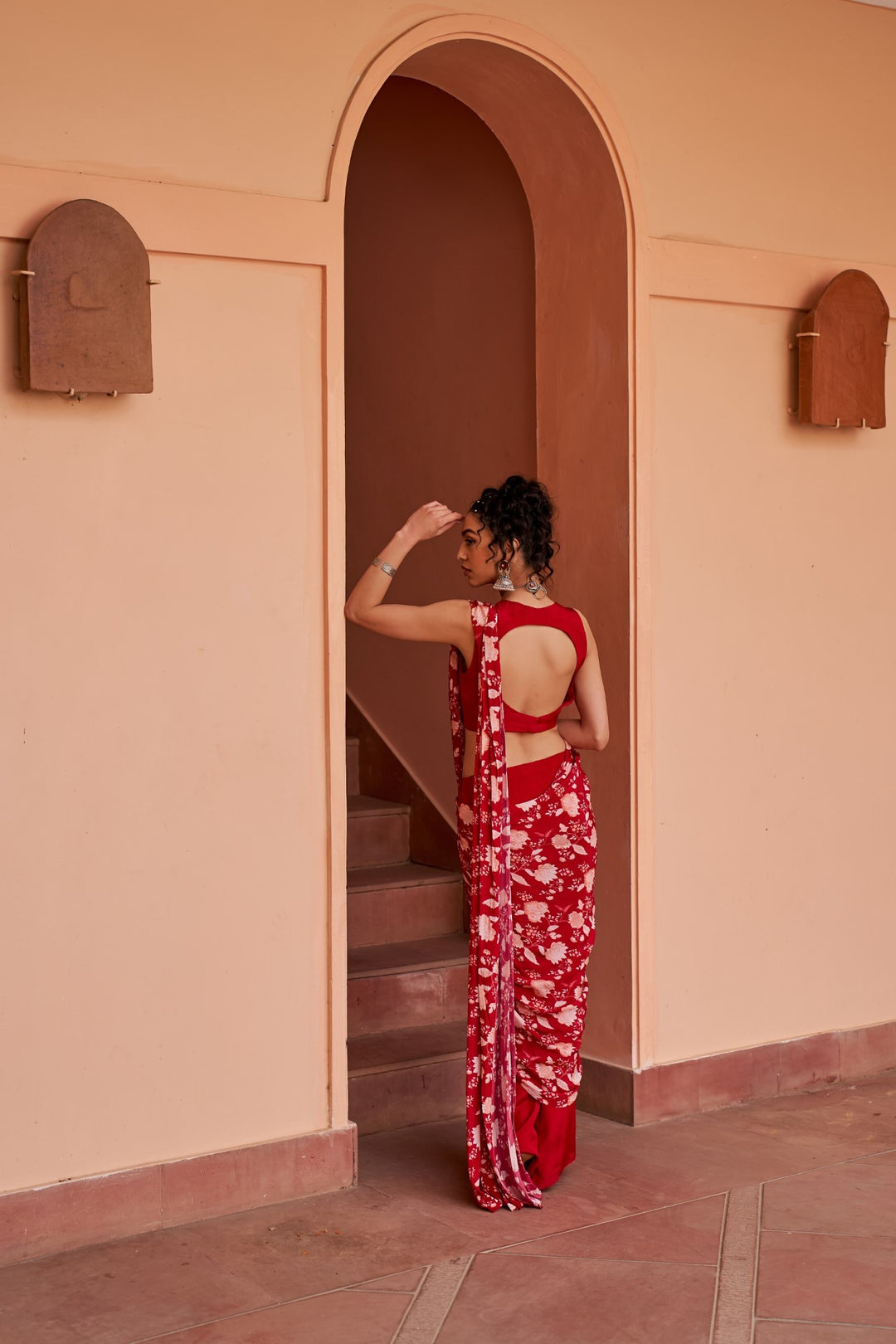 Red Pant Saree