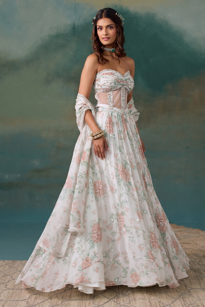 Pearl Roselle Lehenga And Corset