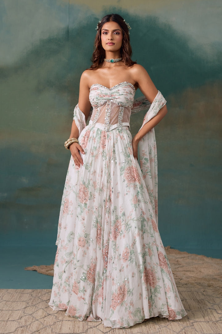 Pearl Roselle Lehenga And Corset