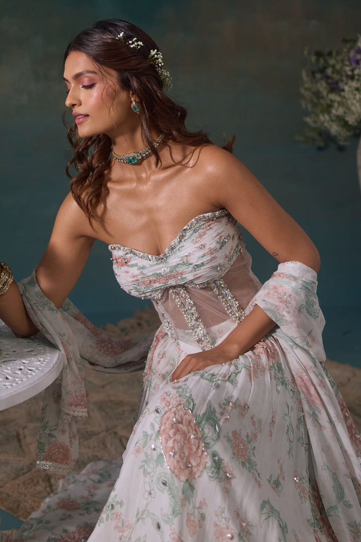 Pearl Roselle Lehenga And Corset