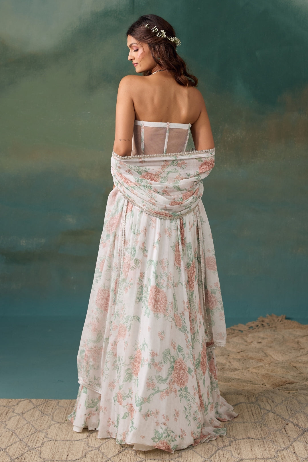 Pearl Roselle Lehenga And Corset