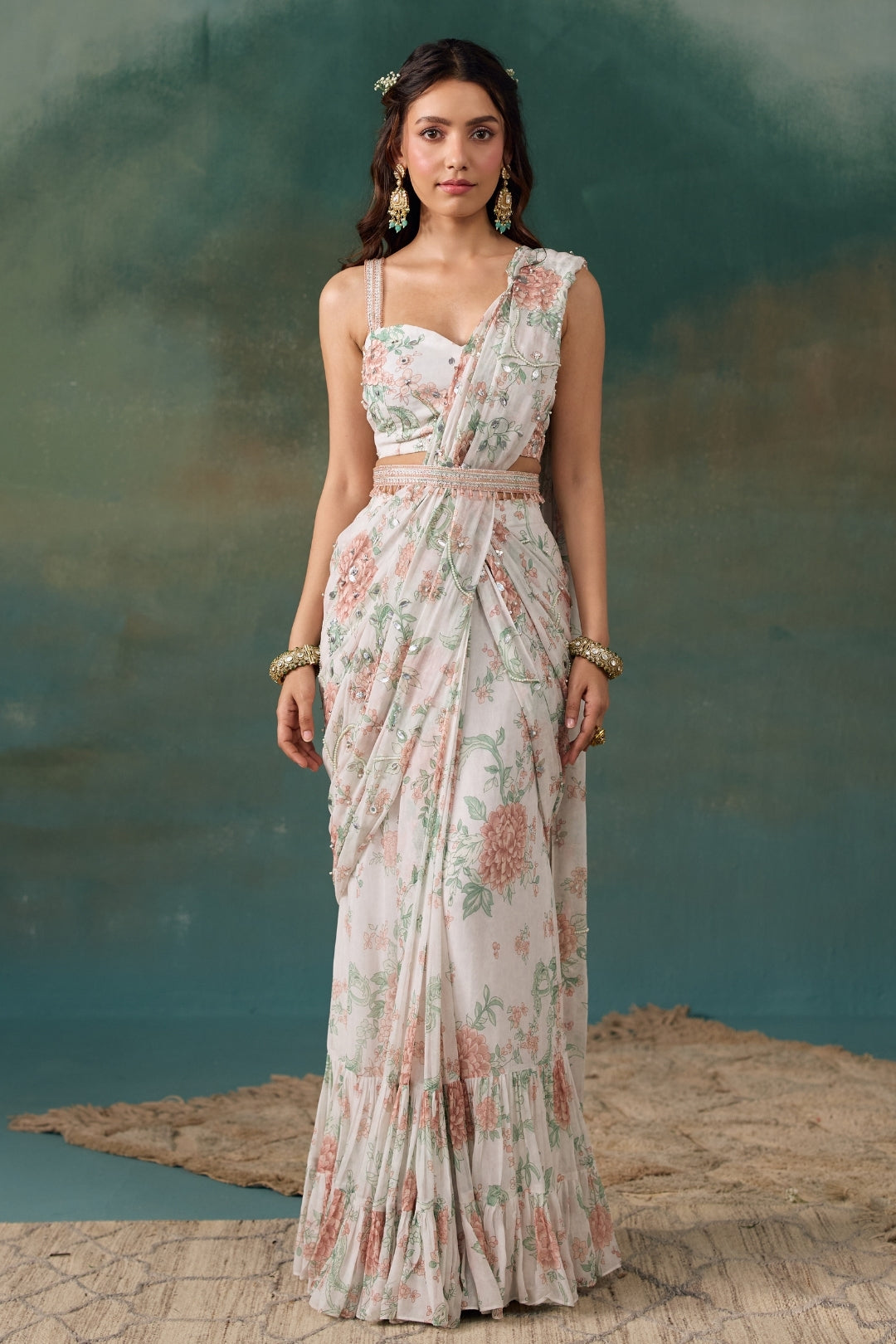 Pearl Roselle Pre-Draped Saree