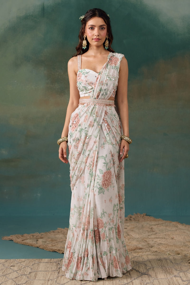 Pearl Roselle Pre-Draped Saree