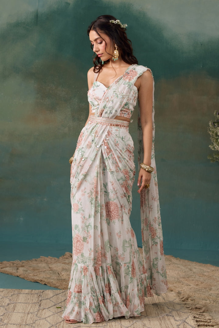 Pearl Roselle Pre-Draped Saree