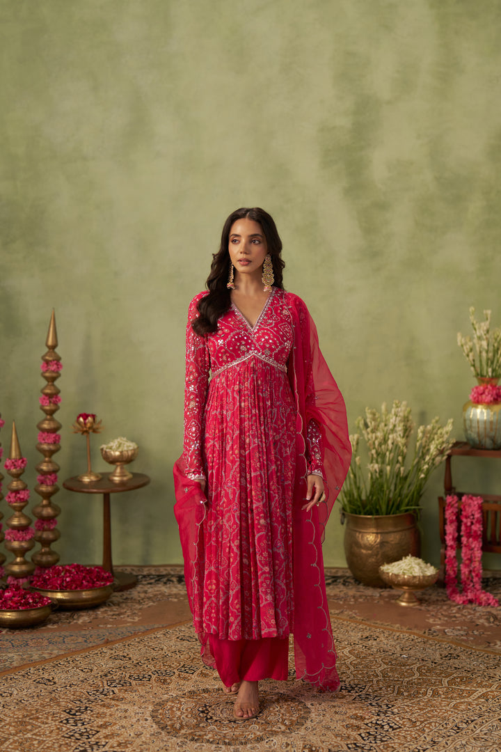 Rani Pink Anarkali Set