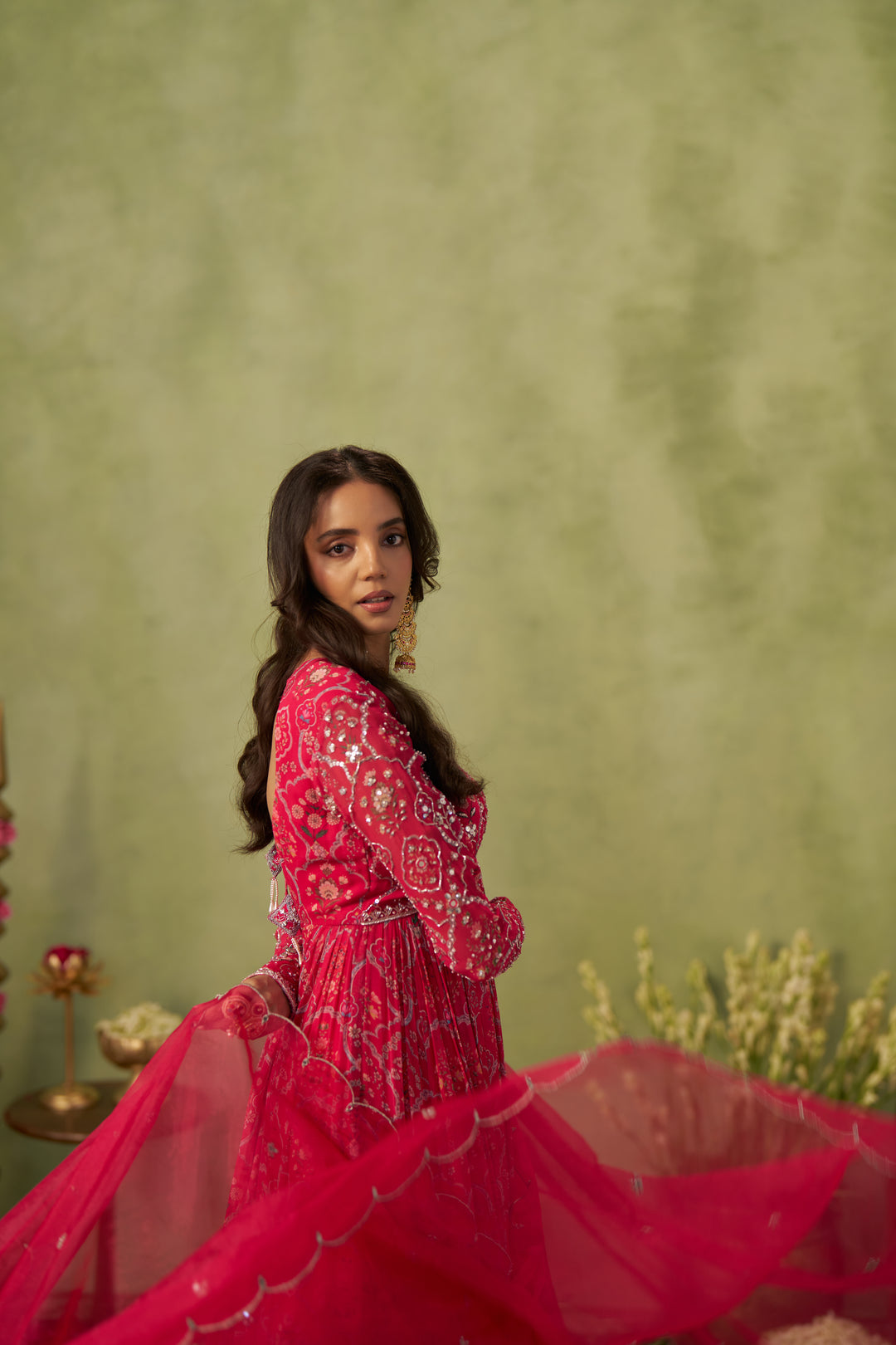 Rani Pink Anarkali Set