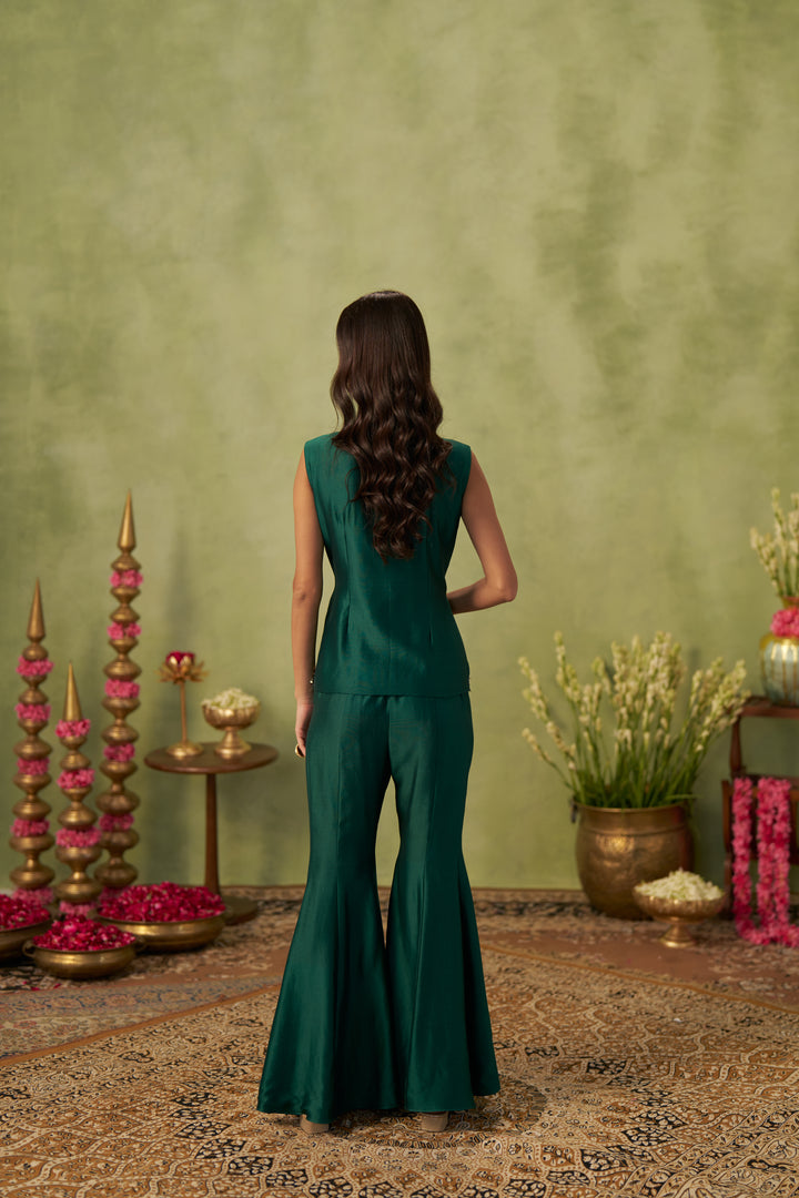 Emerald Green Jacket And Pant Set