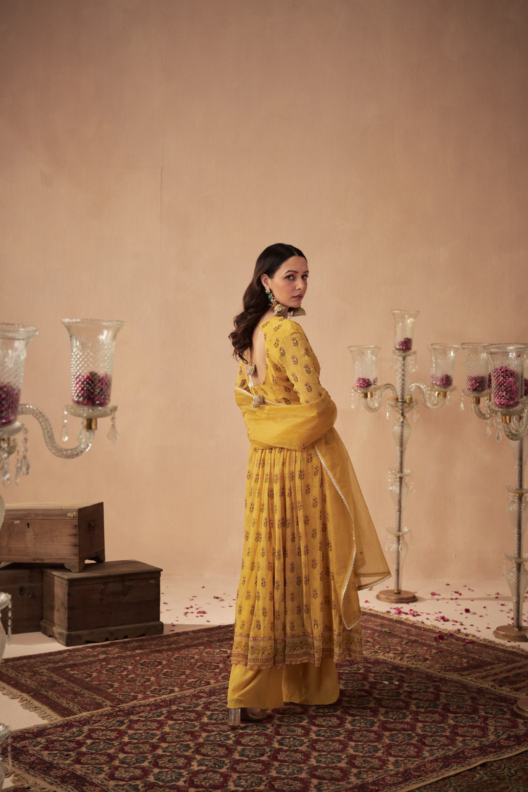 Yellow Booti Anarkali
