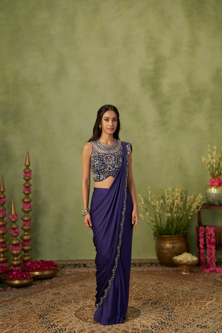 Deep Royal Purple Saree