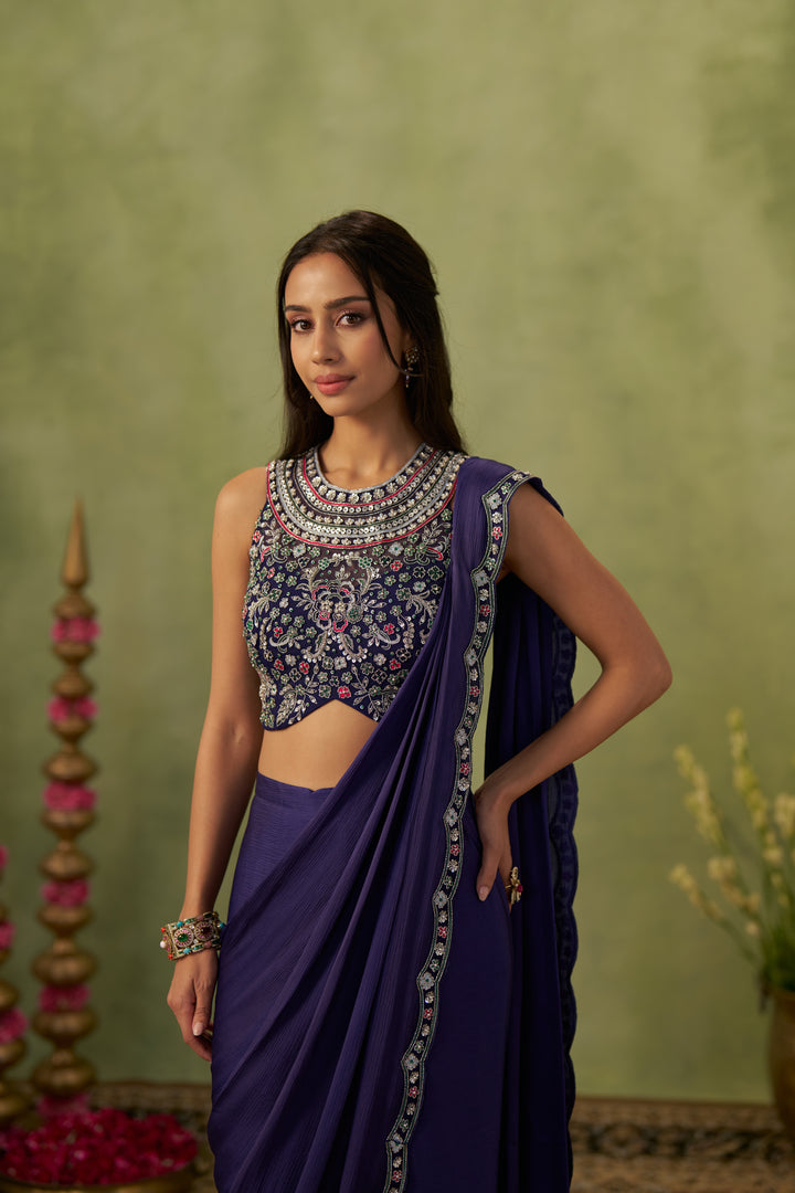 Deep Royal Purple Saree
