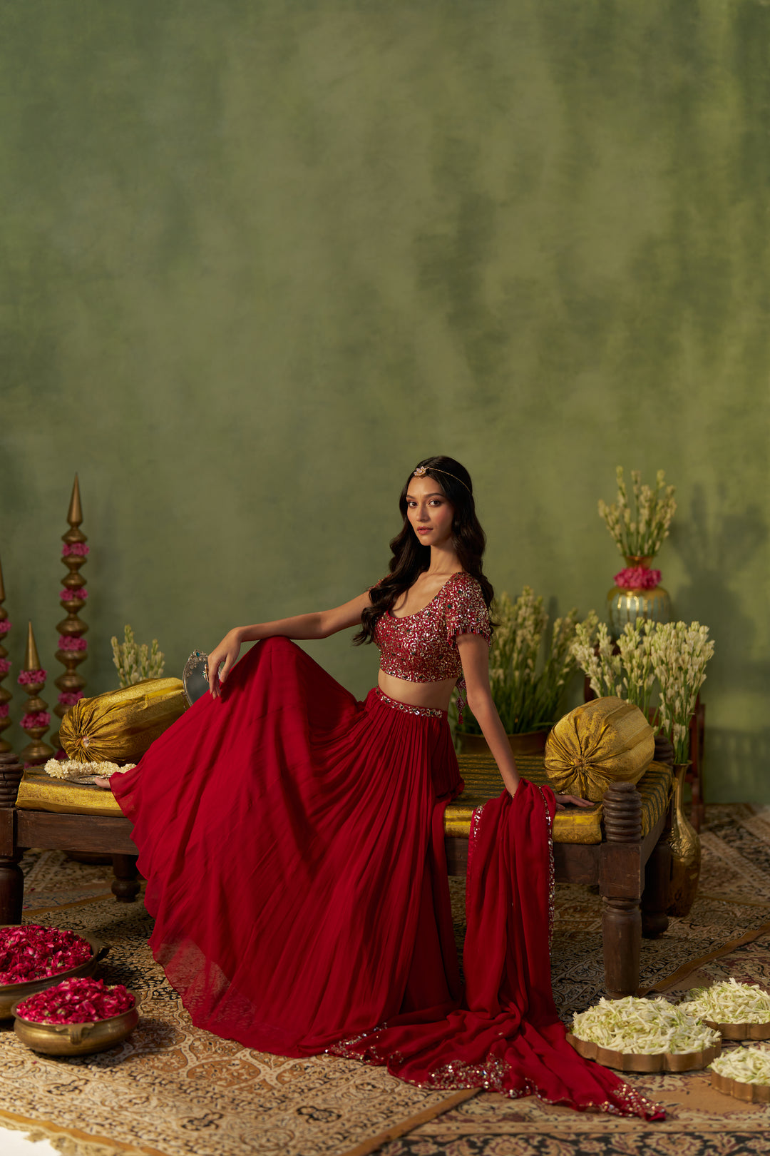 Ruby Red Lehenga