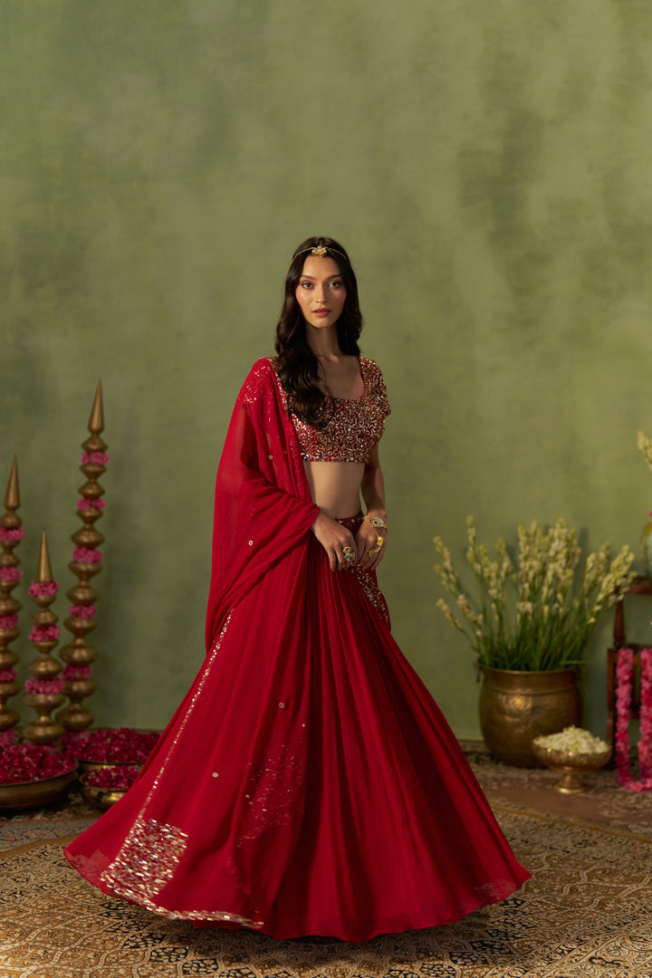 Ruby Red Lehenga