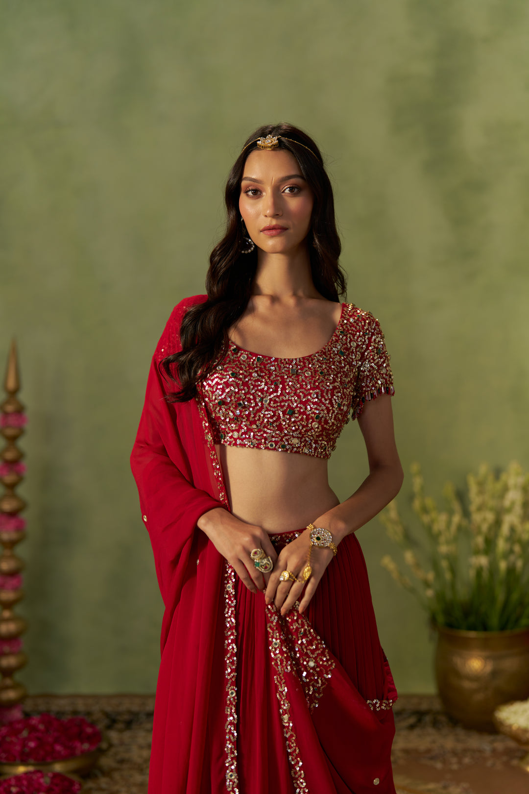 Ruby Red Lehenga