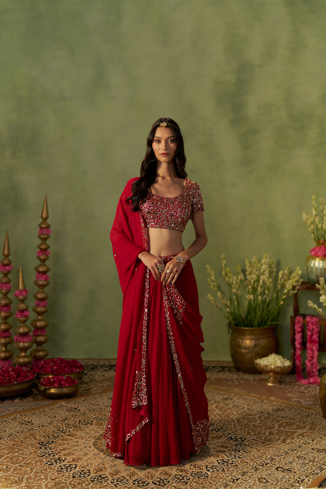 Ruby Red Lehenga