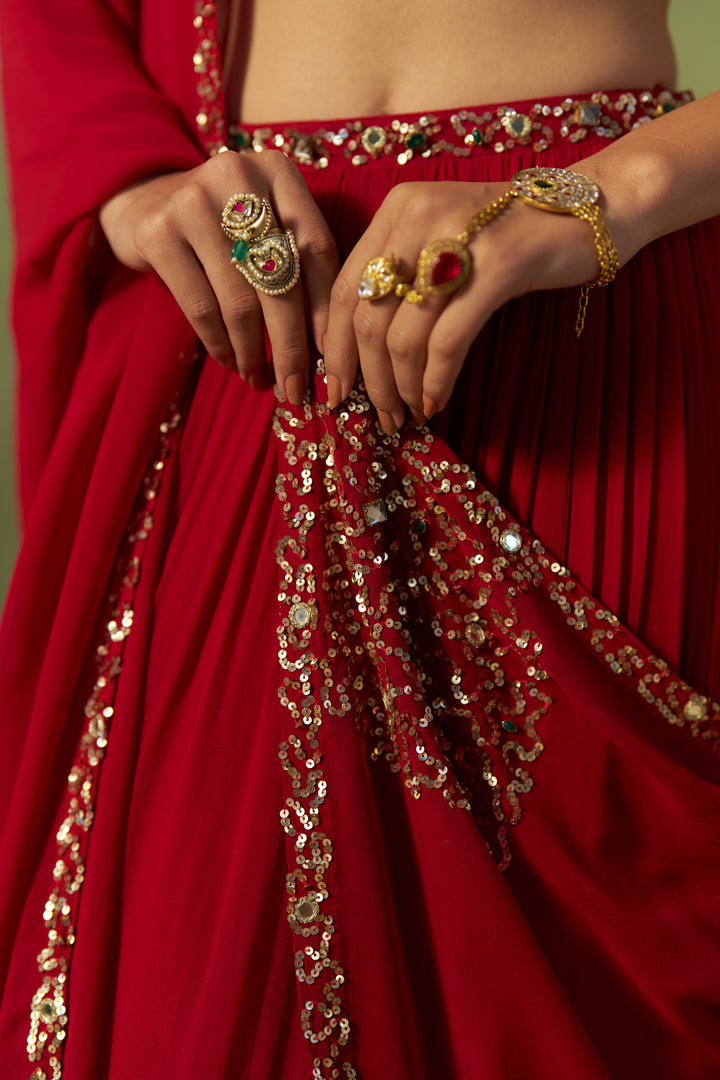 Ruby Red Lehenga