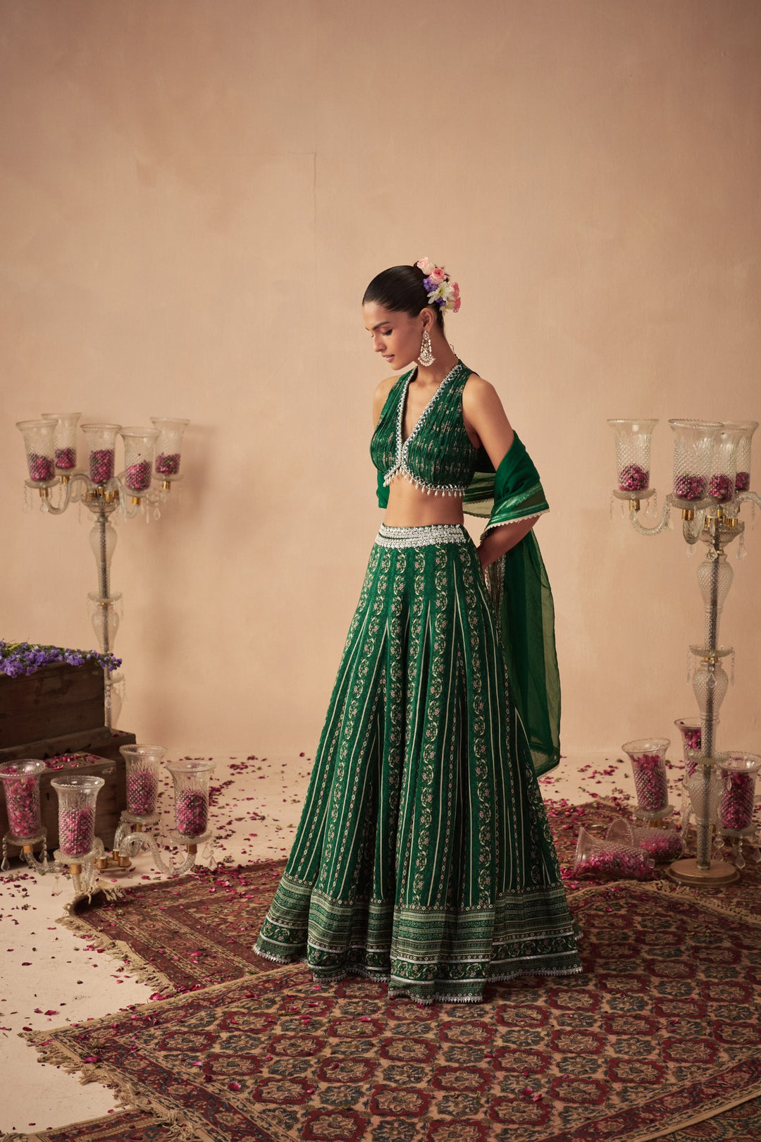 Green Vine Lehenga Set