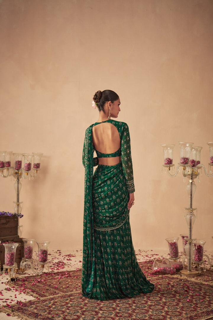 Green Booti Saree