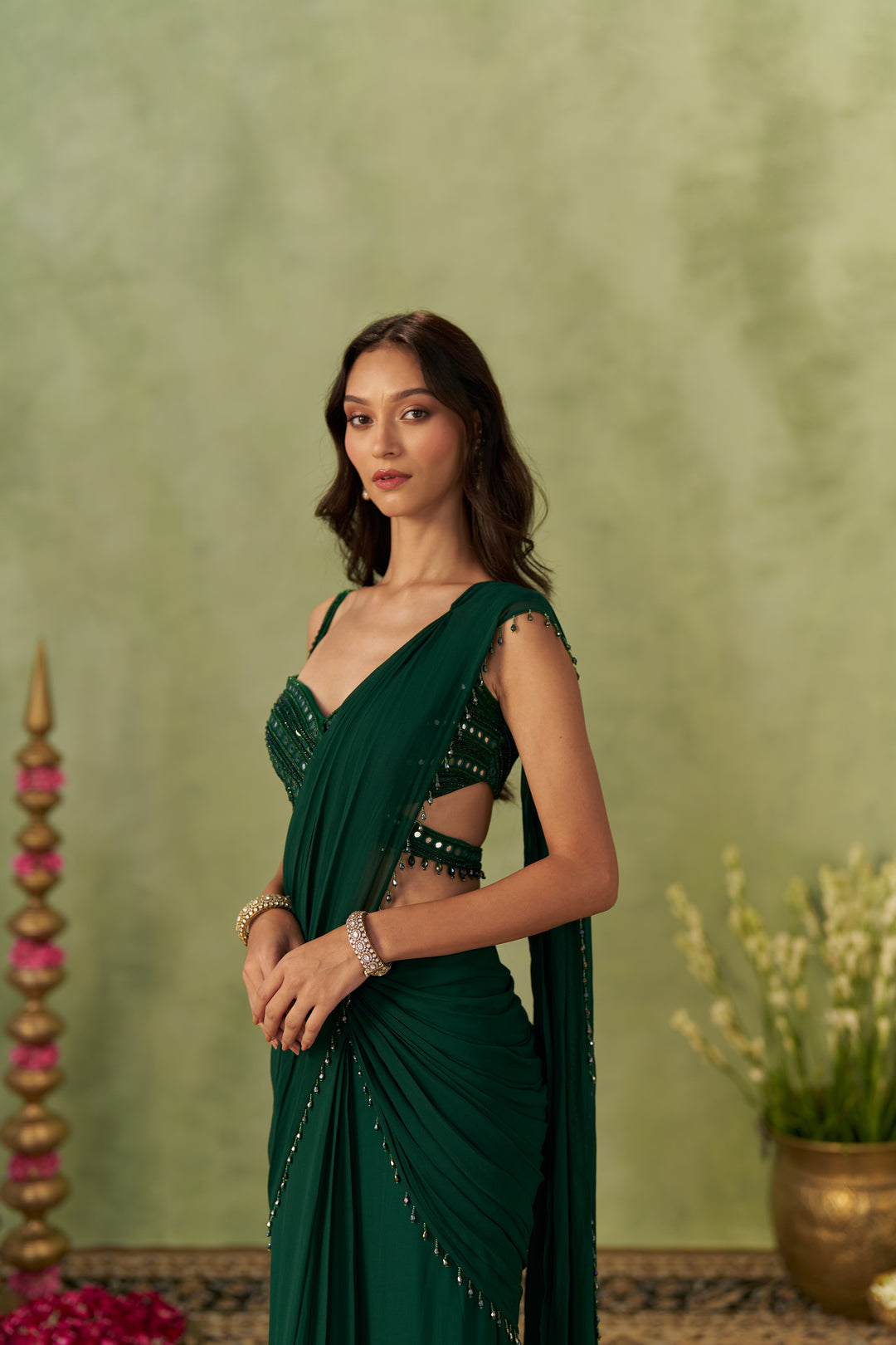 Emerald Green Saree