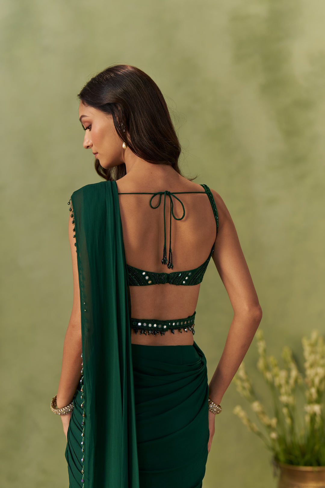 Emerald Green Saree