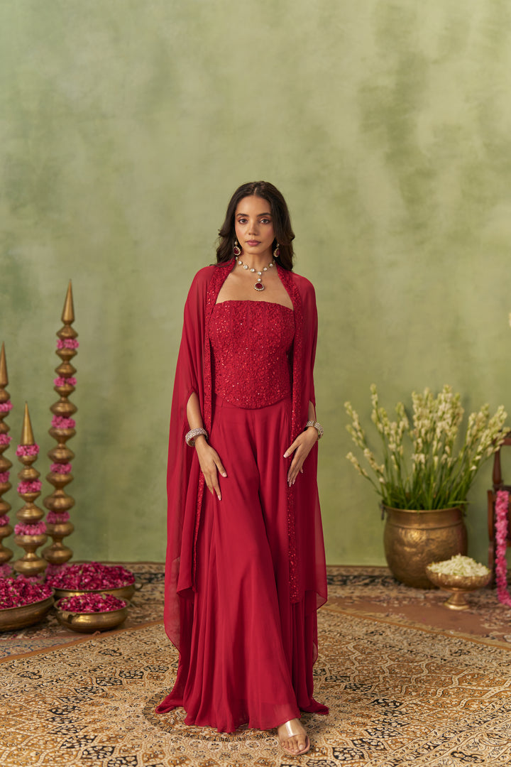 Ruby Red Cape Set