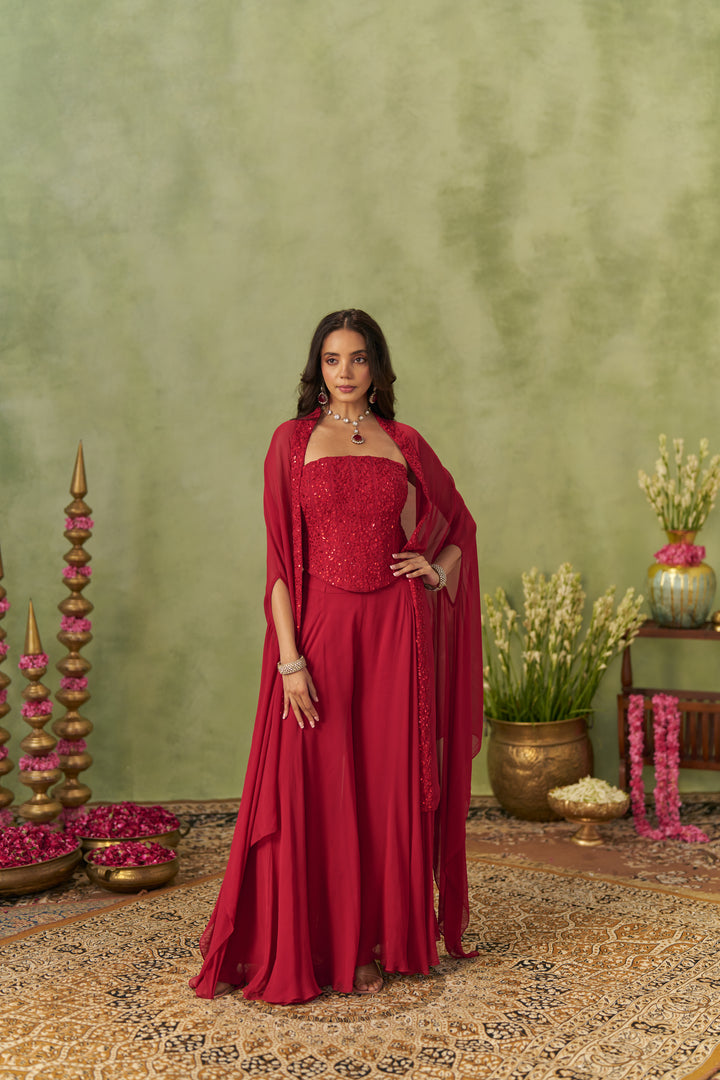 Ruby Red Cape Set