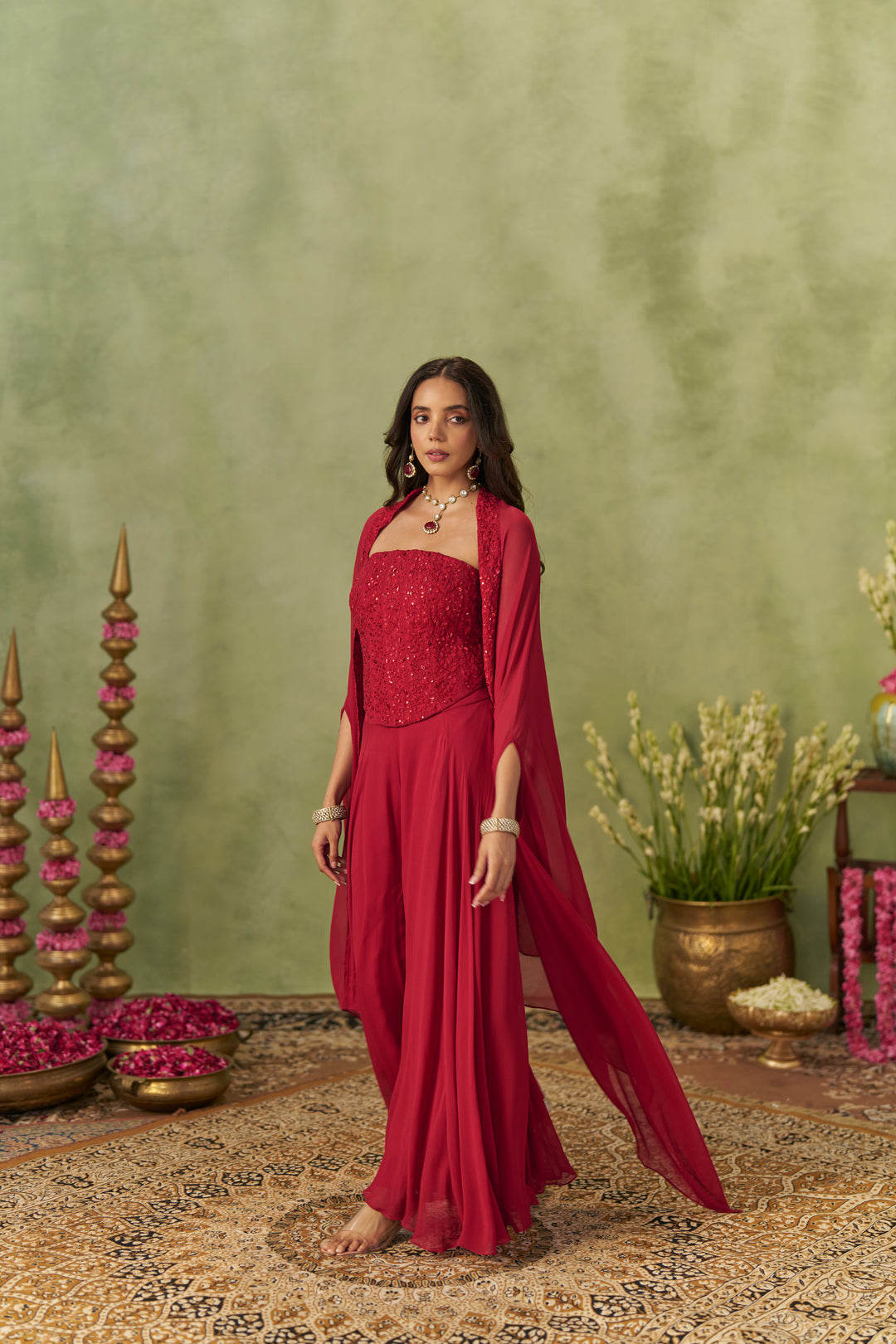Ruby Red Cape Set