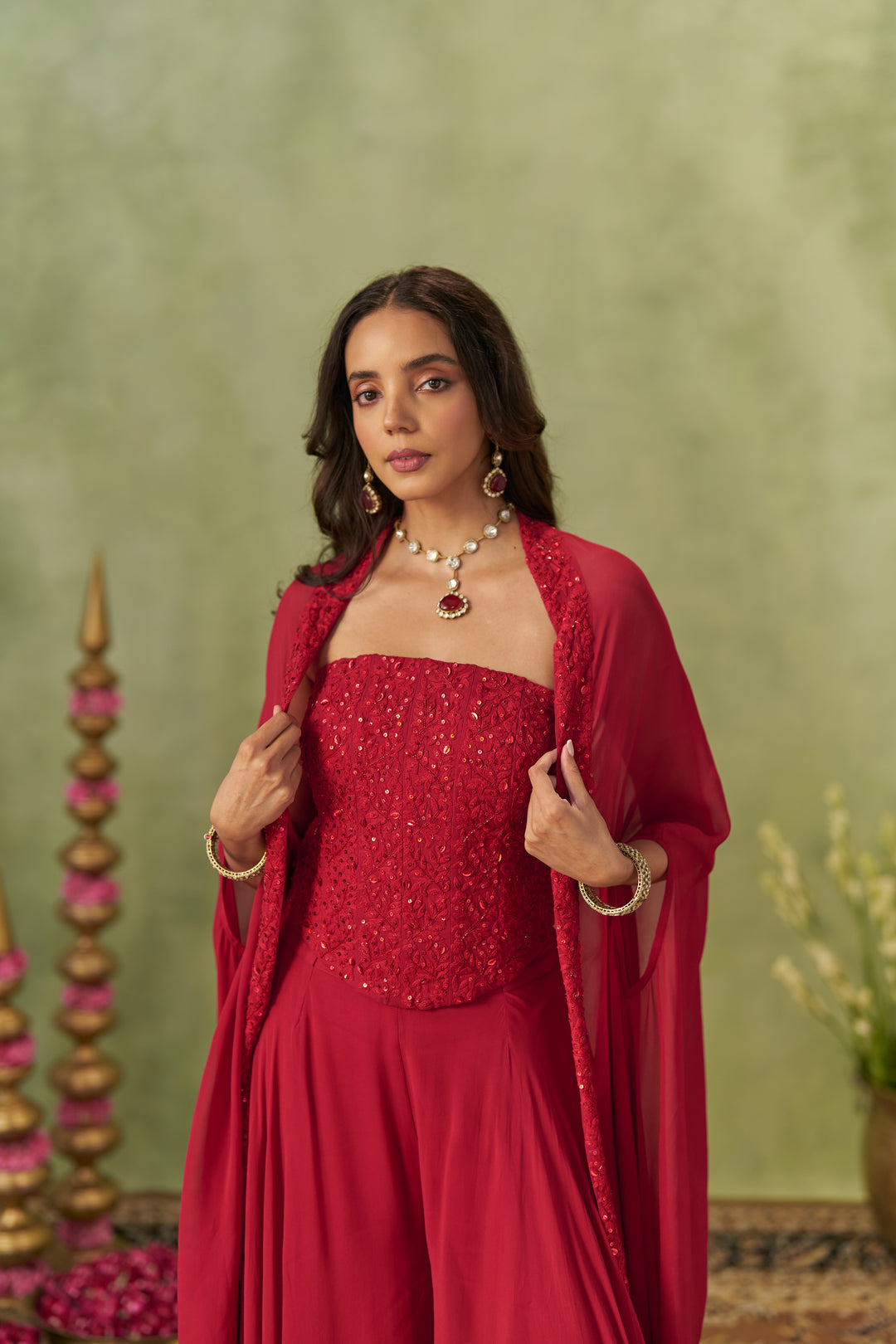 Ruby Red Cape Set