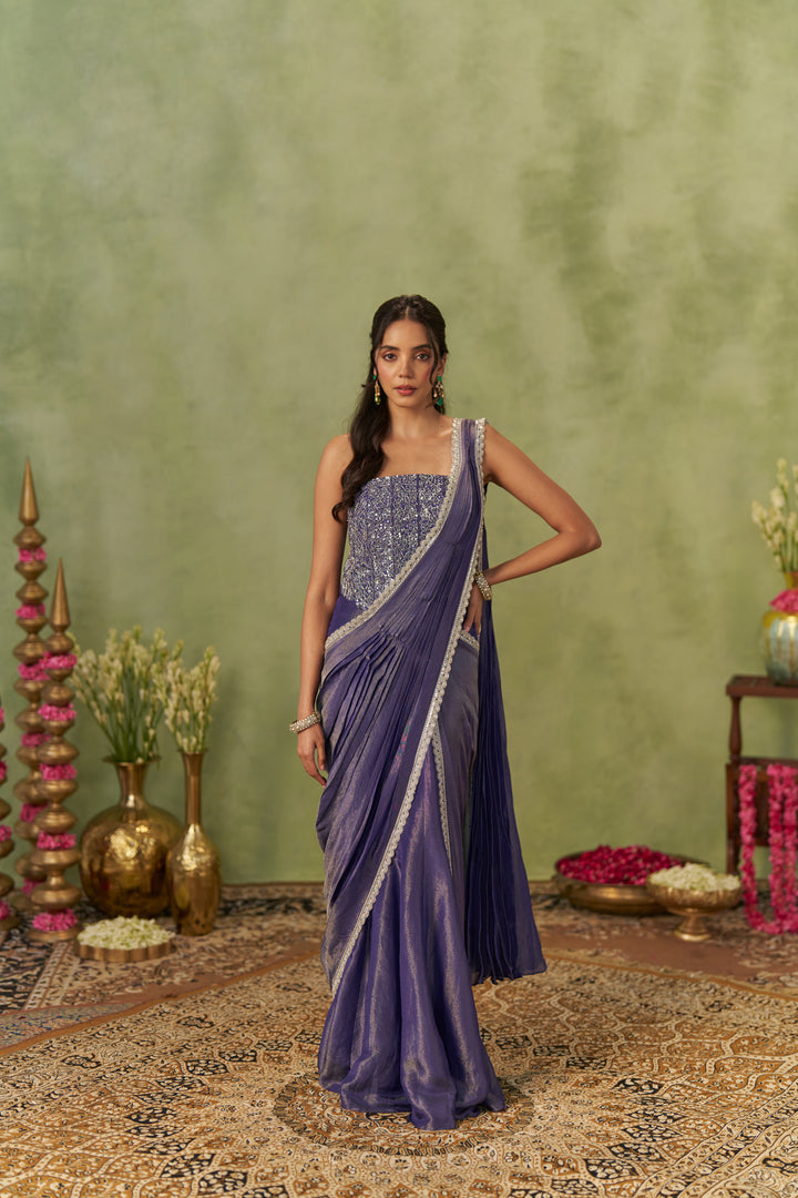 Chand Jamun Tissue Saree With Corset