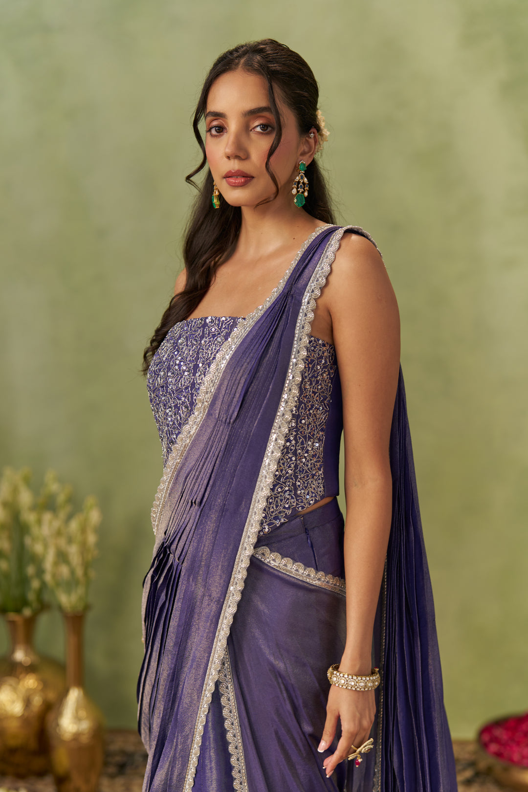 Chand Jamun Tissue Saree With Corset