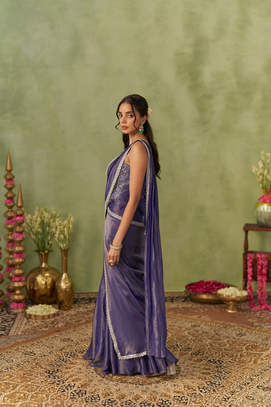 Chand Jamun Tissue Saree With Corset