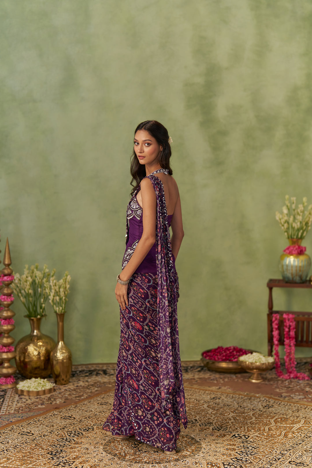 Jamuni Jacket And Draped Saree