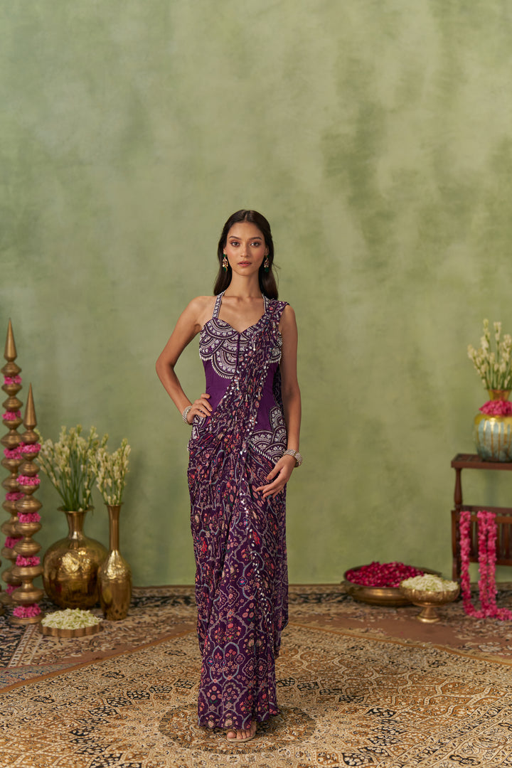 Jamuni Jacket And Draped Saree