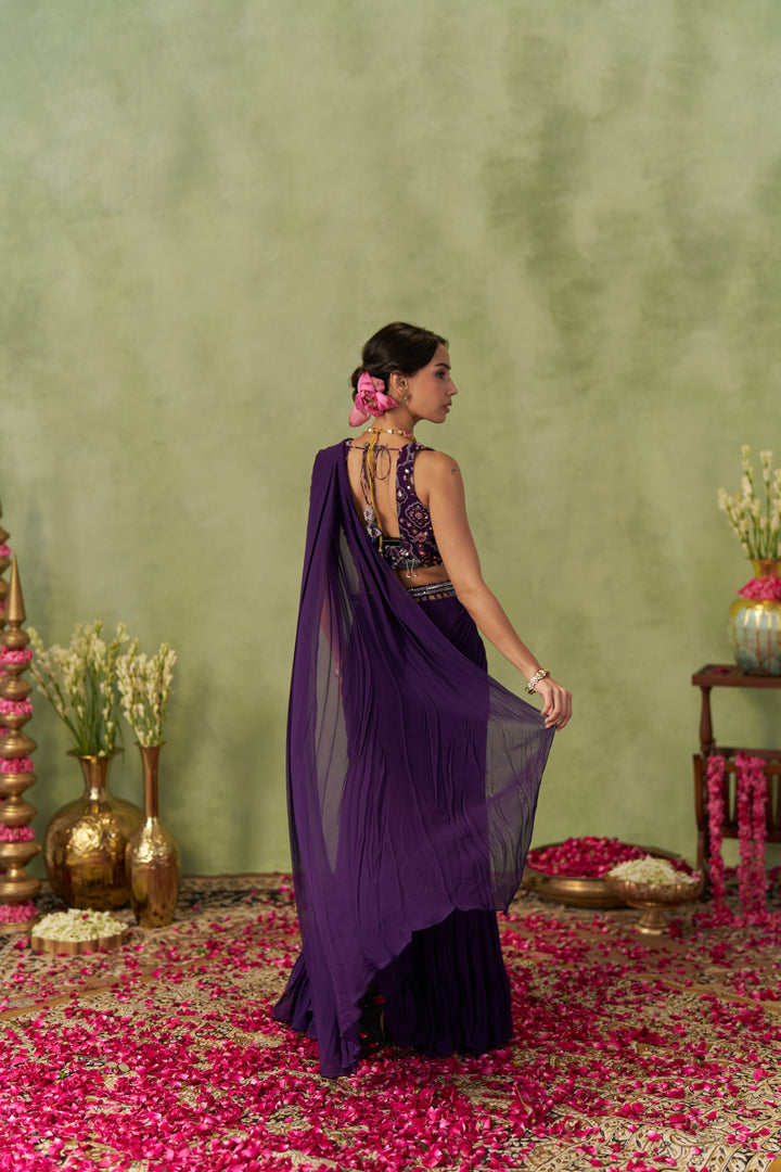 Jamuni Pre-Draped Saree With Belt