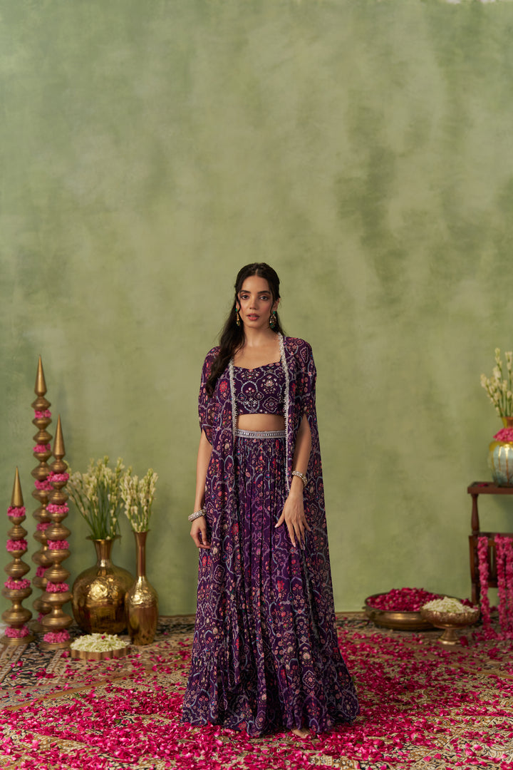Jamuni Lehenga Set With Cape