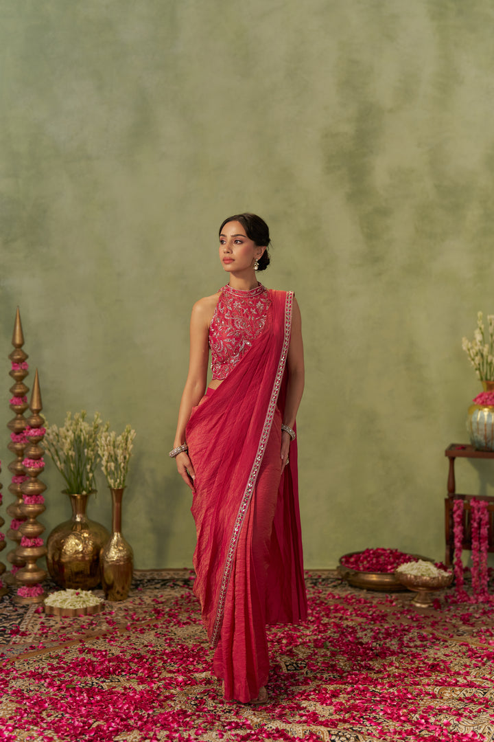 Rani Pink Tissue Saree