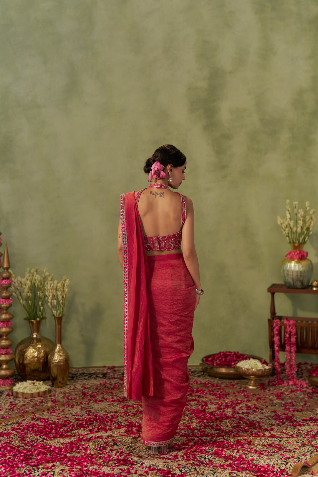 Rani Pink Tissue Saree