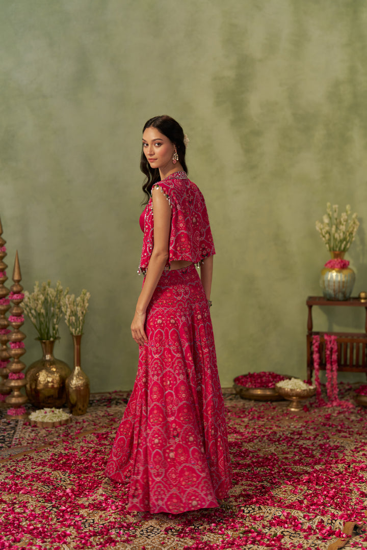 Rani Pink Lehenga Set With Jacket