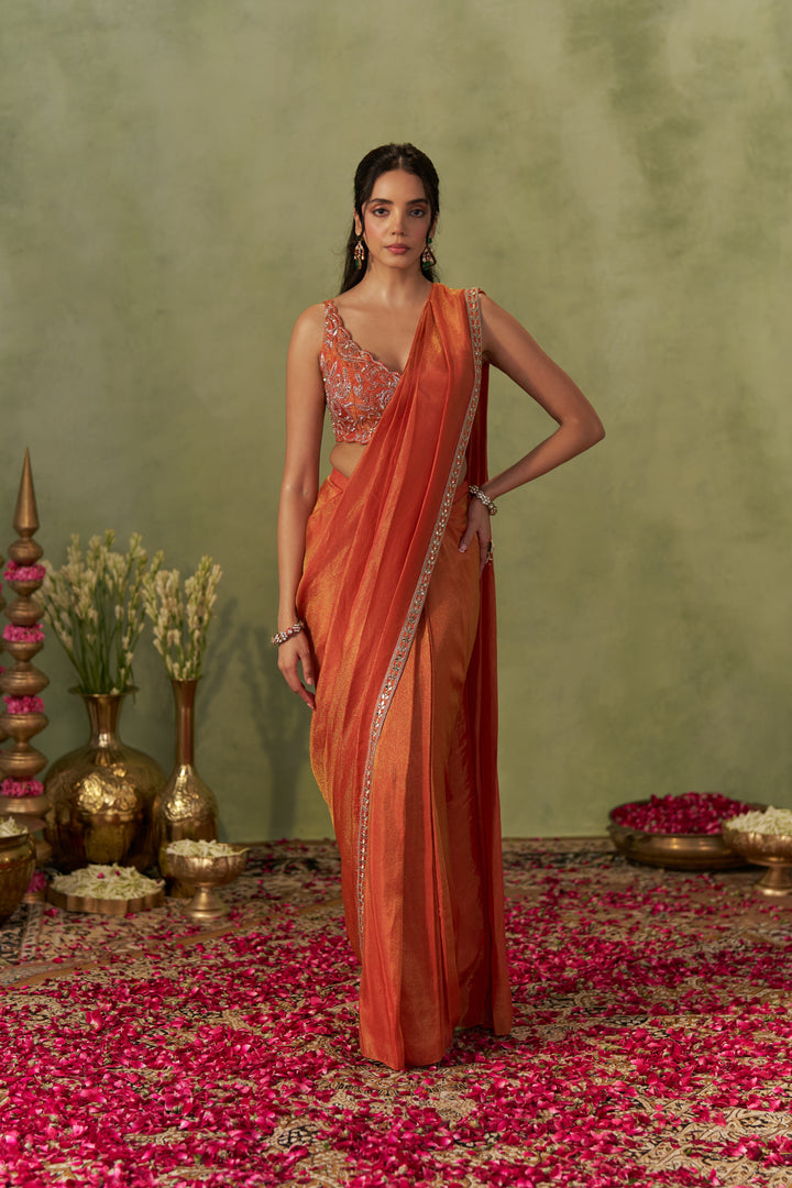 Rust Saree