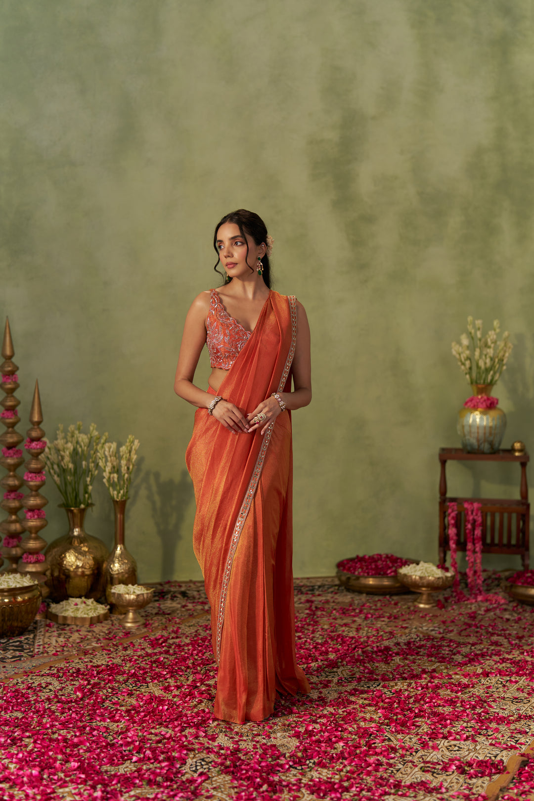 Rust Saree