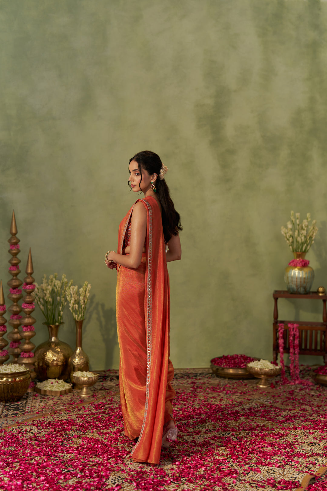 Rust Saree