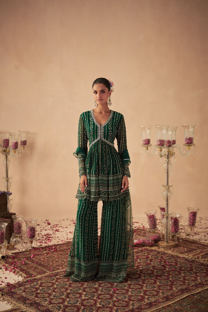 Green Vine Sharara Set