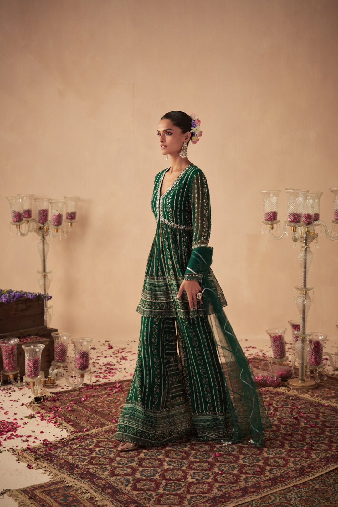 Green Vine Sharara Set